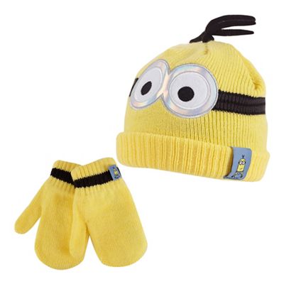 Despicable Me Yellow 'Minions' hat and mittens set